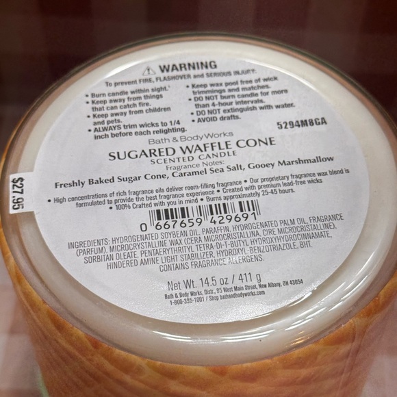 NEW B&BW Sugared Waffle Cone by Sundae Bar Collection 3 wick candle - Picture 4 of 4